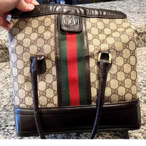 1960' GUCCI ANTIQUE TRAIN CASE LUGGAGE BAG - Picture 8 of 16